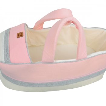 Sema Baby Portbebe Yenidoğan Bebek Yatağı - Ekru/Pembe